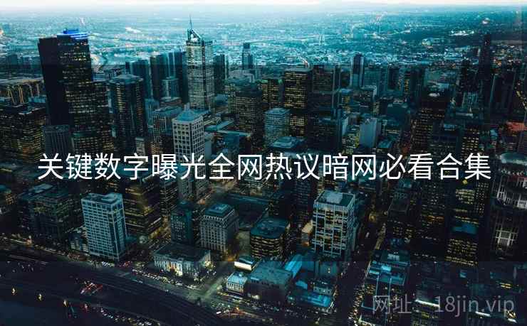 关键数字曝光全网热议暗网必看合集  第2张