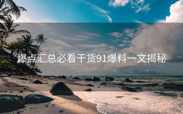 爆点汇总必看干货91爆料一文揭秘  第2张