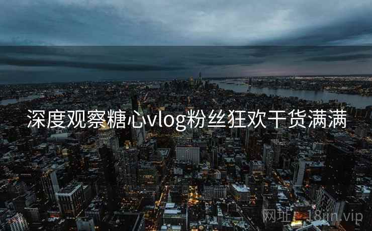 深度观察糖心vlog粉丝狂欢干货满满  第2张