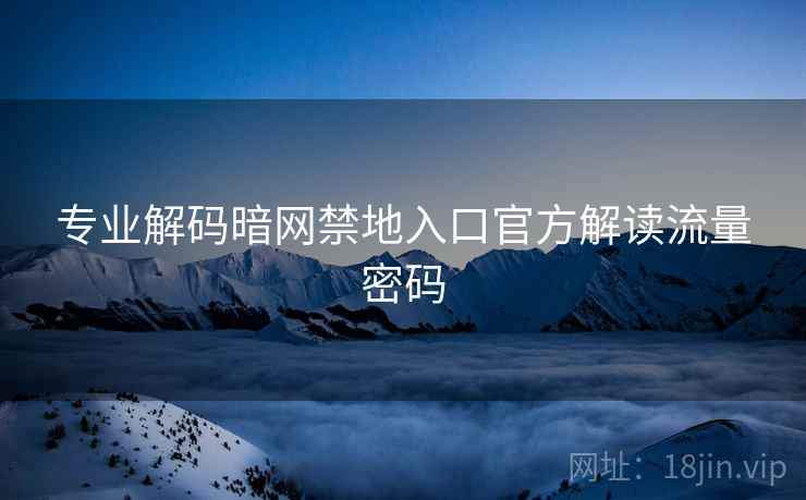 专业解码暗网禁地入口官方解读流量密码