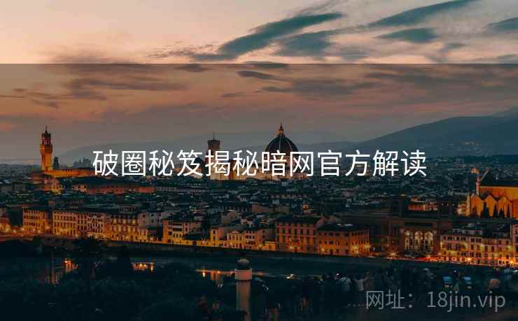 破圈秘笈揭秘暗网官方解读