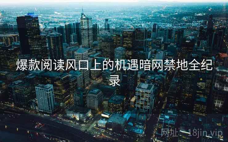 爆款阅读风口上的机遇暗网禁地全纪录