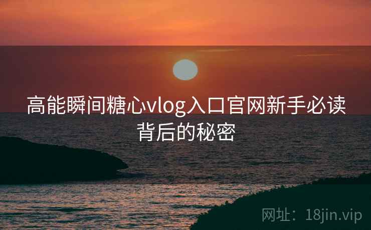 高能瞬间糖心vlog入口官网新手必读背后的秘密