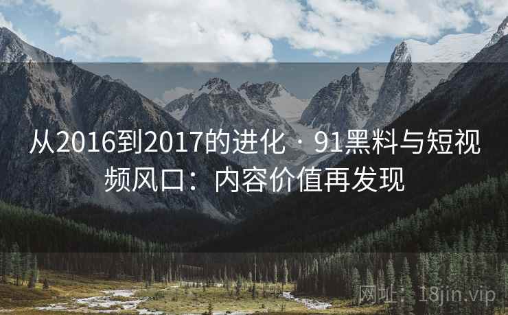 从2016到2017的进化 · 91黑料与短视频风口：内容价值再发现