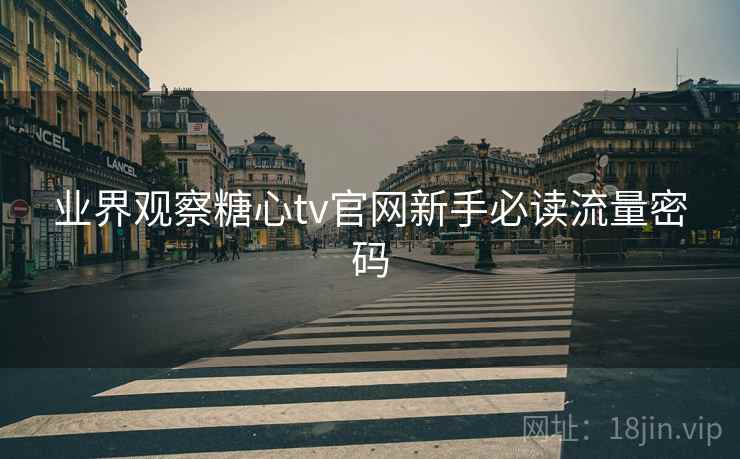 业界观察糖心tv官网新手必读流量密码